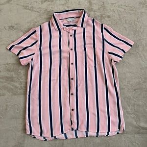 Men’s Pink & Navy blue Striped Shirt
